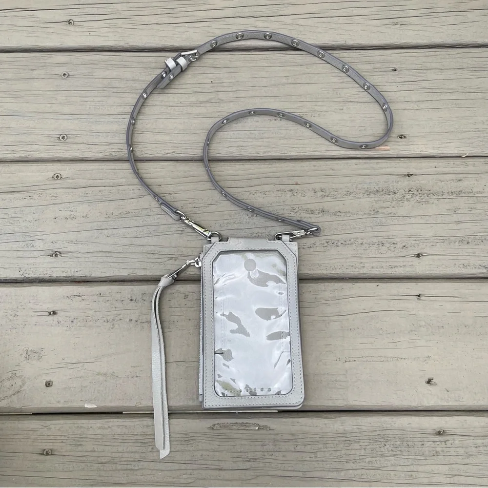 Aimee Kestenberg Out of Office Phone Crossbody Bag in light gray leather